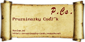 Pruzsinszky Csák névjegykártya